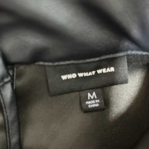 Who What Wear Faux Leather Long Sleeve Turtleneck Dress with Button Closure sz M - Picture 9 of 16